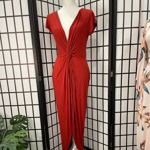 Rolla Coster Deep Red Midi Dress